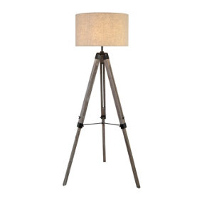 Lighting Collection Paulo Wooden Tripod Floor Lamp