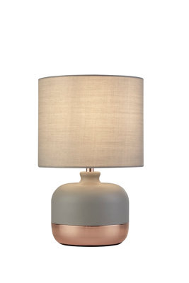 Lighting Collection Pedro Grey & Copper Table Lamp