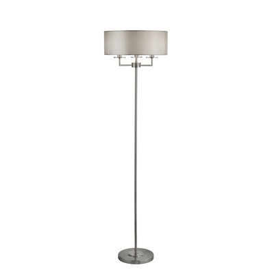 Lighting Collection Pembroke Satin Silver 3Lt Floor Lamp | DIY at B&Q