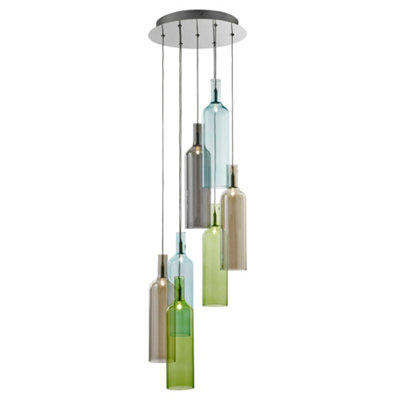 Lighting Collection Pensacola Chrome 7Lt Multi-Drop Pendant