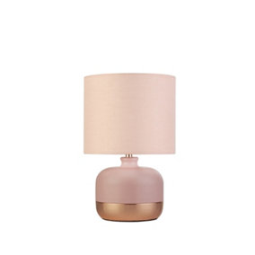 Lighting Collection Pink & Copper Table Lamp