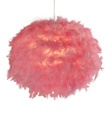 Lighting Collection Pink Feather Non Elec Shade