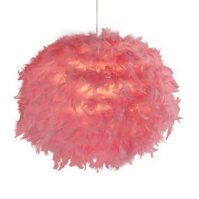 Lighting Collection Pink Feather Non-Elec Shade