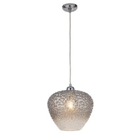 Lighting Collection Plymouth Silver Ombre Glass Pendant Shade