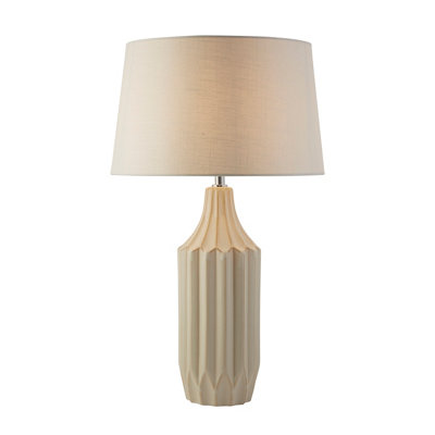 Lighting Collection Reykjavik Cream Ceramic Table Lamp