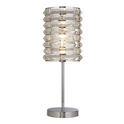 Lighting Collection River Chrome & Glass Table Lamp