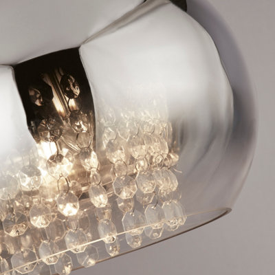 Lighting Collection Rockcliffe Rose Chrome Shade