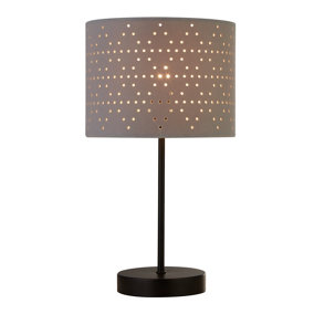 Lighting Collection Rotorua Grey Cut Out Table Lamp