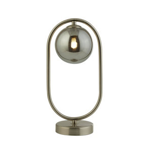 Lighting Collection Rowhedge Satin Silver Table Lamp