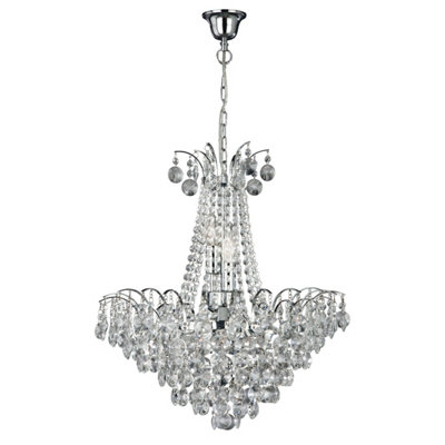 Lighting Collection Sacramento Chrome 6Lt Chandelier DIY at B&Q