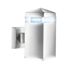 Lighting Collection Samsun Satin Silver 32Lt LED Outdoor Wall Light