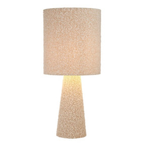 Lighting Collection Seattle White Fabric Table Lamp