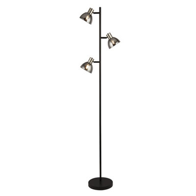 Lara Satin Nickel Duo Modern Floor Lamp - Zest Lighting