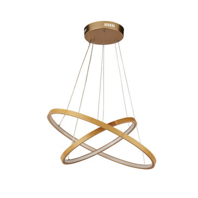 Lighting Collection Sochi 2 Ring Wooden Led Pendant