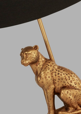 Gold leopard store table lamp