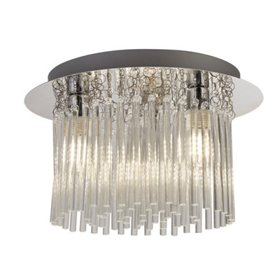 Lighting Collection Solomon Chrome Bathroom Ceiling Flush