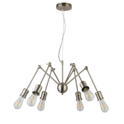 Lighting Collection Sounds Satin Silver 6Lt Pendant