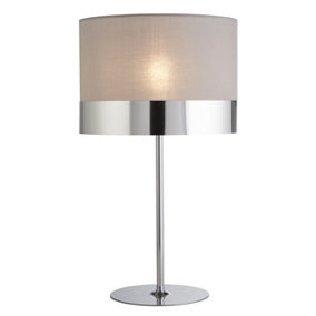 Lighting Collection St John' Grey & Chrome Table Lamp