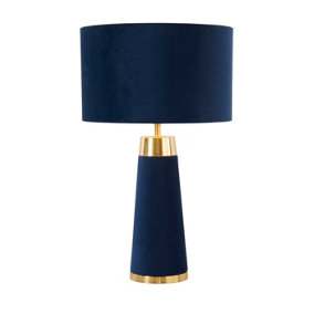 Lighting Collection Stockholm Blue Velvet Table Lamp