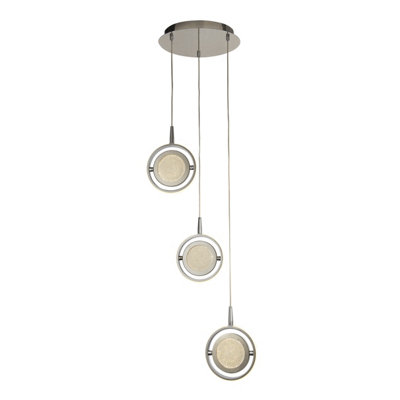 Lighting Collection Tamia Chrome LED 3Lt Multi-Drop Pendant