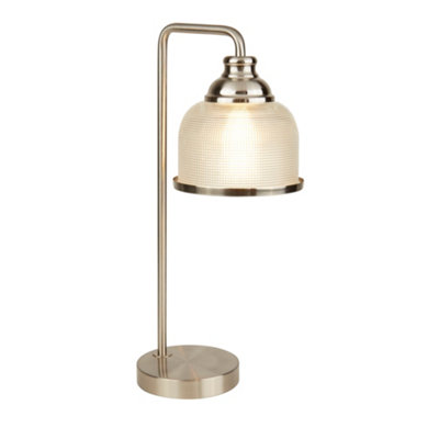 Lighting Collection Terre Satin Silver Table Lamp | DIY at B&Q
