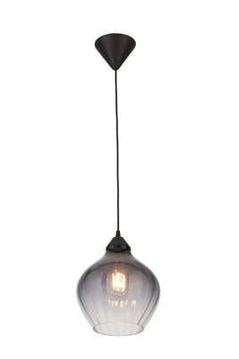 Lighting Collection Trinidad Smoked Ombre Glass NonElec Pendant Shade