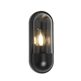 Lighting Collection Troon Capsule - Outdoor Wall Light Black
