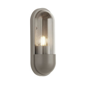 Lighting Collection Troon Capsule - Outdoor Wall Light Grey
