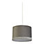 Lighting Collection Velvet & Glitter Band Shade - Grey And Silver