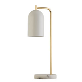 Lighting Collection Vincente Satin Brass And Marble Desk Lamp