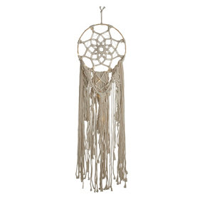 Lighting Collection Virginia Ivory LED Macrame Dream Wall Hanging