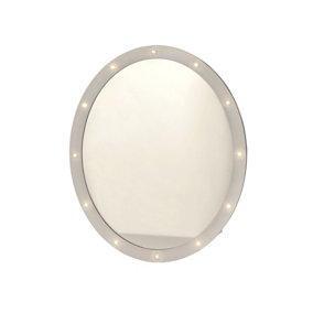 Lighting Collection White Oval Led Wall Mirror