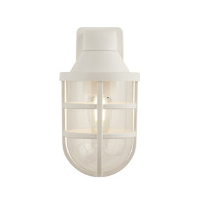 Lighting Collection Wick Ever - Plastic Outdoor Wall Light White