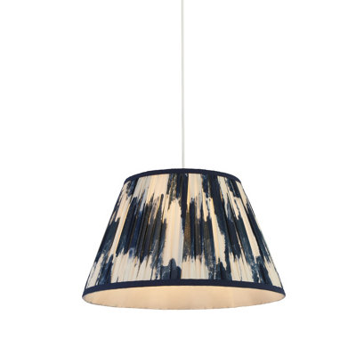 Lighting Collection Wilmington Printed Navy Shade DIY at B&Q