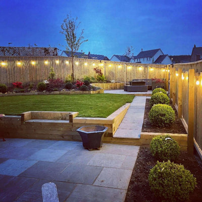 Lighting Legends 15M / 49FT Elite Festoon String Lights Heavy Duty LED Waterproof Outdoor Warm White