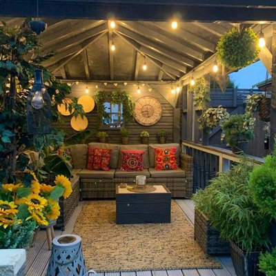 Lighting Legends 15M / 49FT Elite Festoon String Lights Heavy Duty LED Waterproof Outdoor Warm White