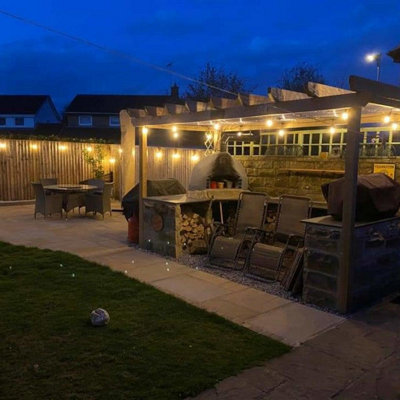 Lighting Legends 30M Heavy Duty Elite Festoon LED Waterproof Outdoor String Lights Warm White Garden Lights