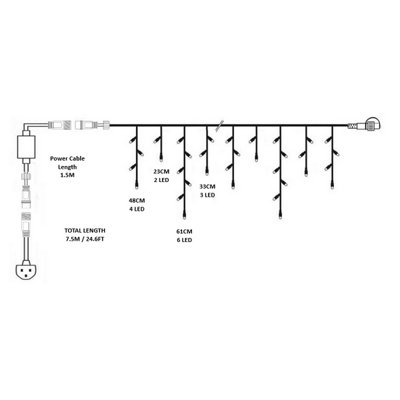 Lighting Legends 7.5m Festive Connect Icicle Outdoor LED Waterproof ...