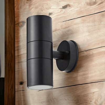 Lighting Legends Eclipse Duo Black Outdoor Wall Mounted Up & Down LED Light