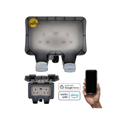 Lighting Legends Smart WiFi Waterproof Outdoor Double UK Plug Socket + USB