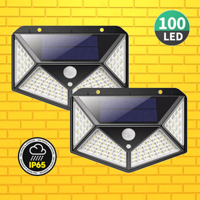 Lighting Legends Super Bright 100 LED PIR Solar Motion Security Lights ...