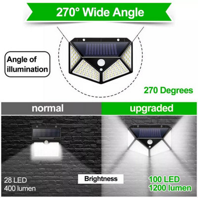 Lighting Legends Super Bright 100 LED PIR Solar Motion Security Lights ...