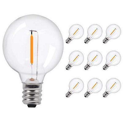 Lighting Legends Super Festoon 10 Pack Warm White LED Shatterproof G40 Bulbs