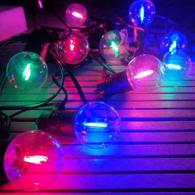 Lighting Legends Super Festoon 12 Pack Multi-Colour LED Shatterproof G40 Bulbs
