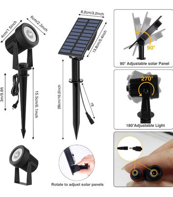 Lighting Legends SuperLuxe 2 in 1 Solar LED Warm White Garden Spotlights