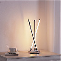 Lighting123 Inception Warm LED Modern Chromium Metal Table Lamp Light Fixture Ideal for Living Room, Bedroom