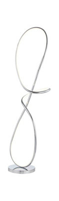 Lighting123 Infinity LED Floor Lamp Light Chrome for Living Room, Bedroom, Bedside, Nightstand, Reading, Office, Work, Study, Desk