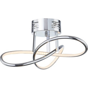 Lighting123 Infinity Sculptural LED Flush Chandelier Chrome for Kitchen/Living Room/Bedroom/Office