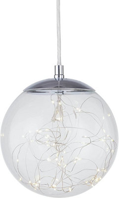 Lighting123 Paloma Glass Ball LED Suspended Light Fitting for Kitchen/Living Room/Entrance Hall/Office/Study/Work