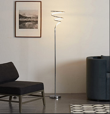 Lighting123 Spring LED Sculptural Floor Lamp Light Chrome for Living Room/Office/Bedroom